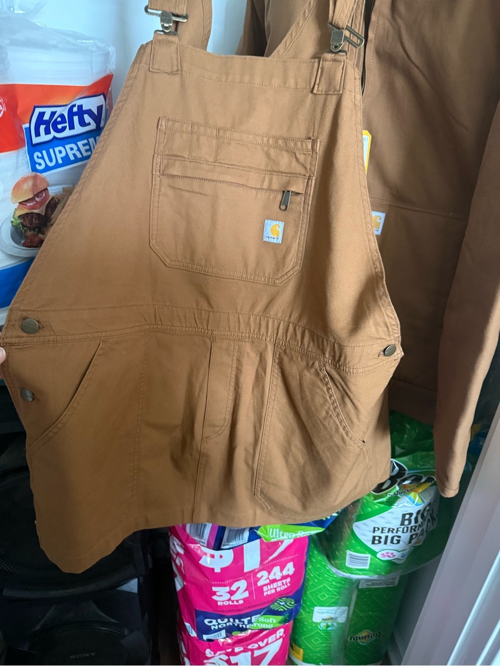 Carhartt Tan/Brown Duck Canvas Bib Overalls